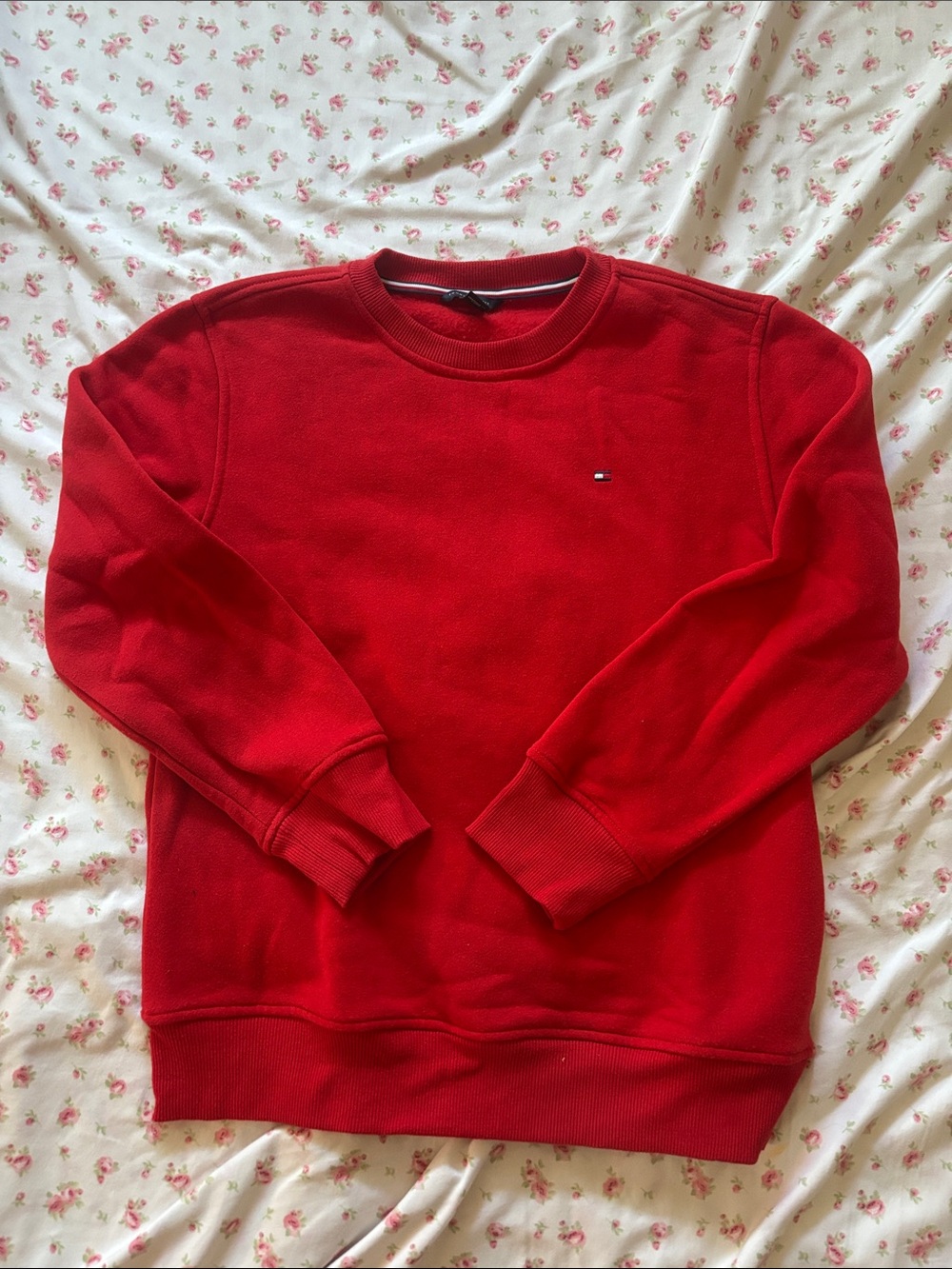 Kids Tommy Hilfiger Bright Red Crewneck Sweatshirt